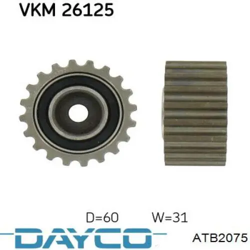 Обводной ролик ремня ГРМ Dayco ATB2075 цена, от 24.85 USD