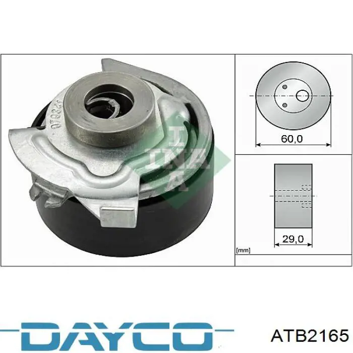 Ролик натяжителя ремня газораспределения Dayco ATB2165 цена, от 27.24 USD