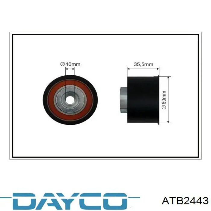 Обводной ролик ремня ГРМ Dayco ATB2443 цена, от 19.19 USD