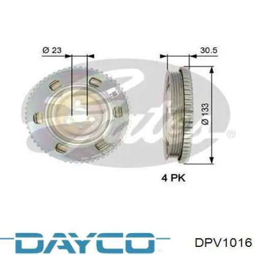 Купить DPV1016 Dayco Шкив-демпфер коленвала