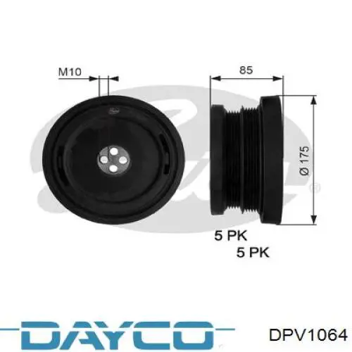 Шкив коленвала (демпфер) Dayco DPV1064 цена, от 132.43 USD