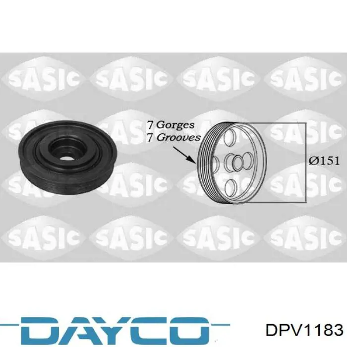 Купить DPV1183 Dayco Шкив-демпфер коленвала