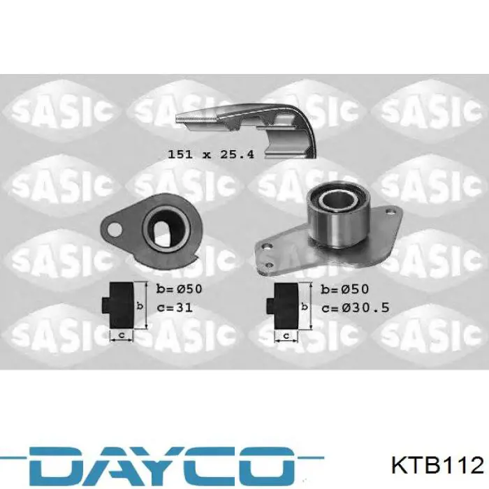 ГРМ ремни, комплект Dayco KTB112 цена, от 57.34 USD