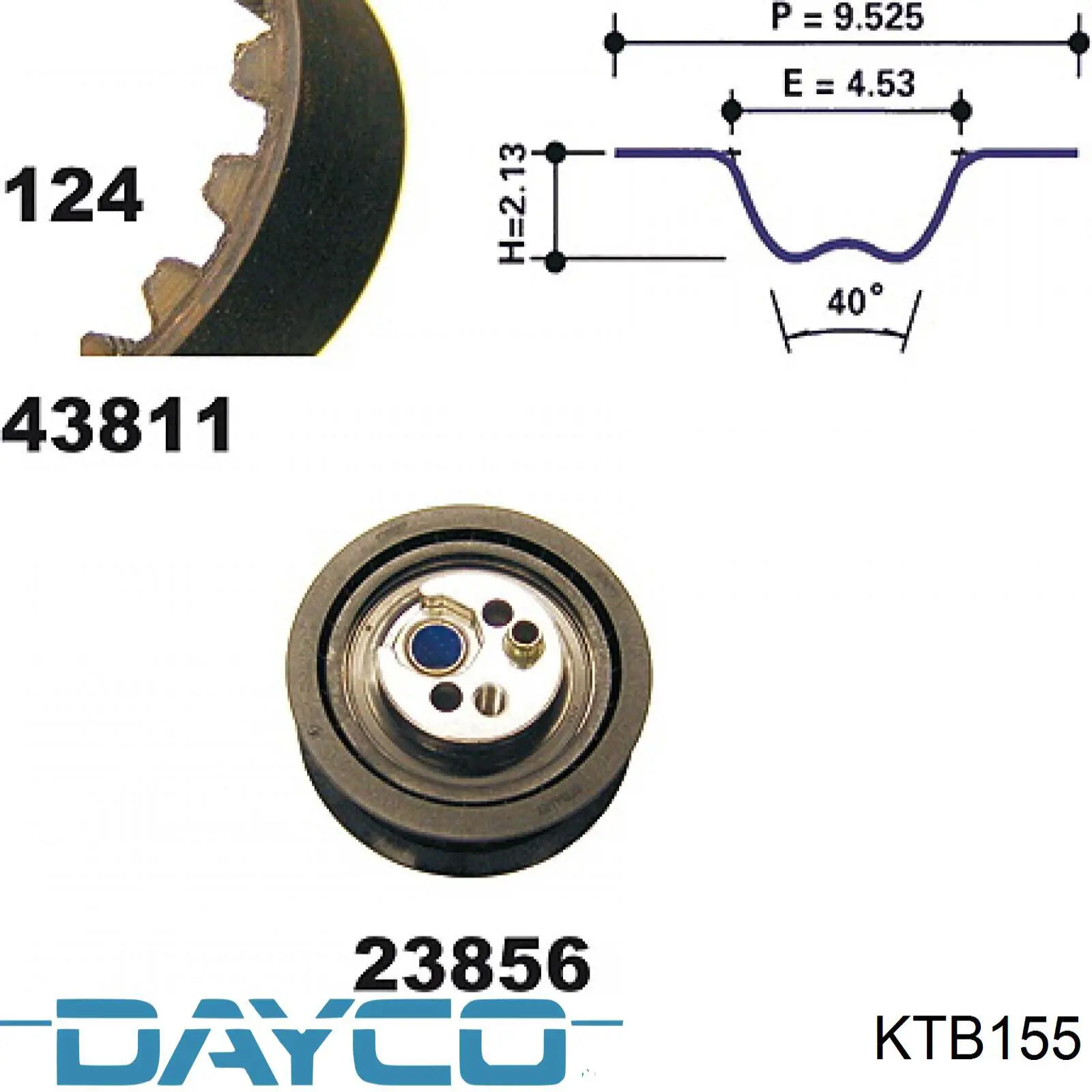 Комплект ГРМ KTB155 Dayco