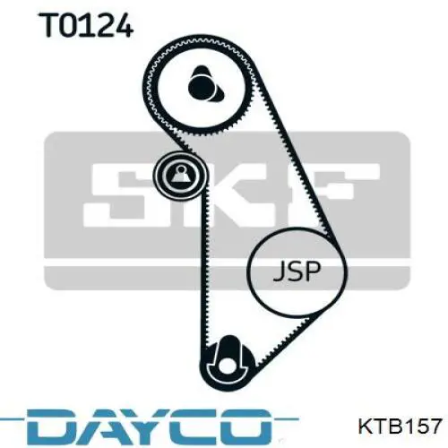 Ремень ГРМ, комплект Dayco KTB157
