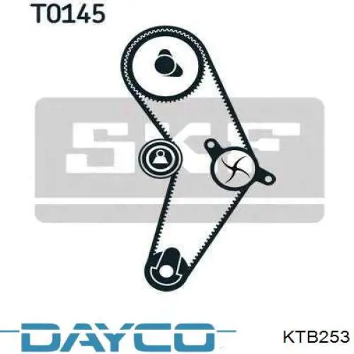 Ремень ГРМ, комплект Dayco KTB253
