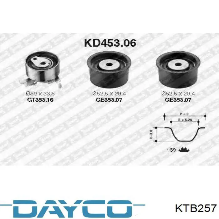 Комплект ГРМ KTB257 Dayco