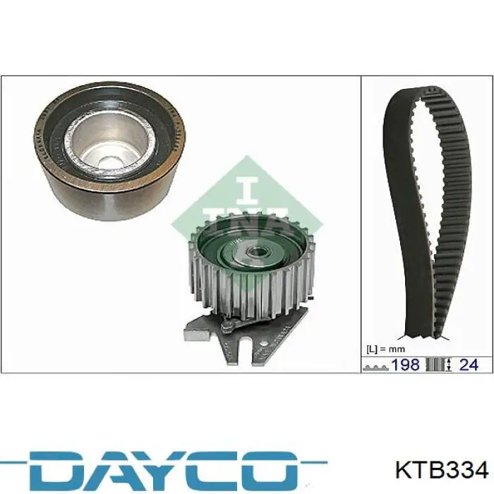 ГРМ ремни, комплект Dayco KTB334 цена, от 99.96 USD