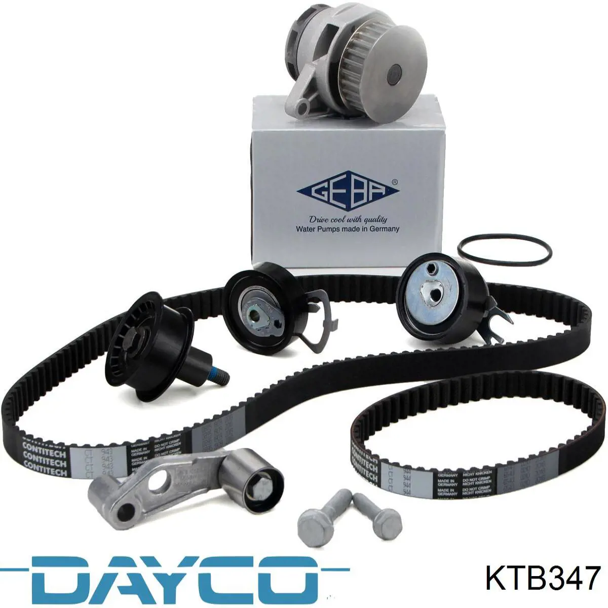 Ремень ГРМ, комплект Dayco KTB347