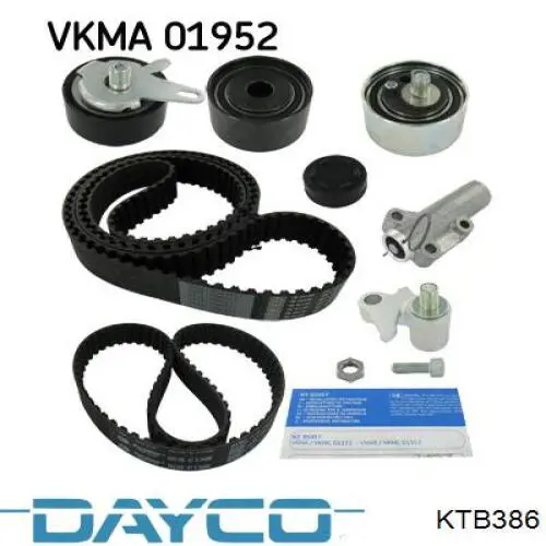 Ремень ГРМ, комплект Dayco KTB386