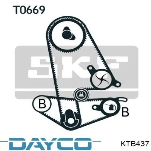 Купить KTB437 Dayco Комплект ГРМ