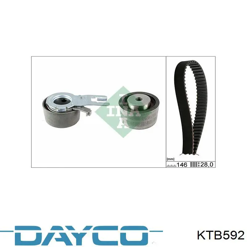Ремень ГРМ, комплект Dayco KTB592