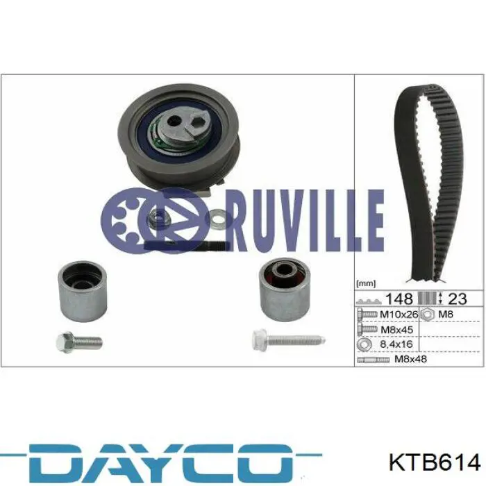 ГРМ ремни, комплект Dayco KTB614 цена, от 144.55 USD