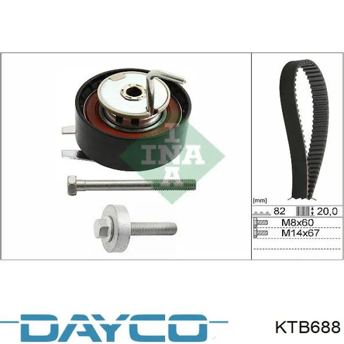 Комплект ГРМ KTB688 Dayco