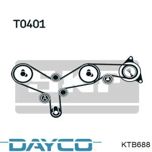 ГРМ ремни, комплект Dayco KTB688 цена, от 51.28 USD