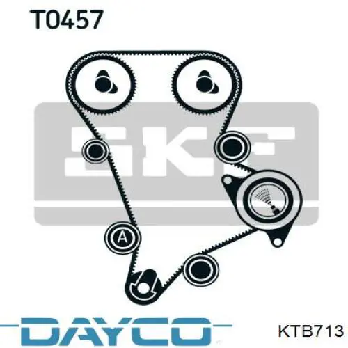 ГРМ ремни, комплект Dayco KTB713 цена, от 105.73 USD