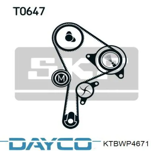 Комплект ГРМ KTBWP4671 Dayco
