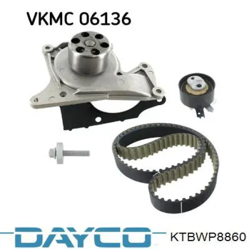 Ремень ГРМ, комплект Dayco KTBWP8860