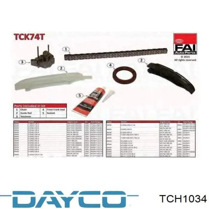 Cadena de distribución superior TCH1034 Dayco