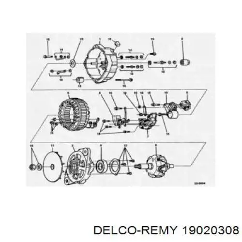 Генератор 19020308 Delco Remy