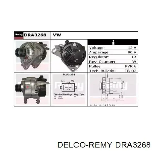 DRA3268 Delco Remy генератор