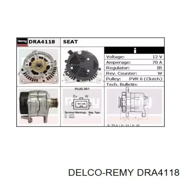 Генератор DELCO REMY DRA4118