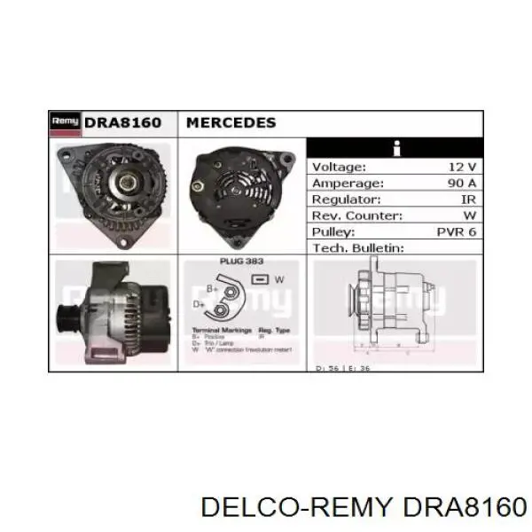 DRA8160 Delco Remy генератор