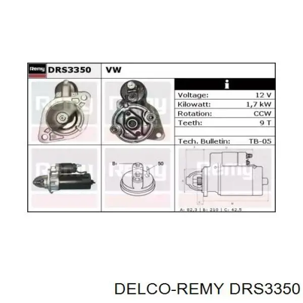 Стартер DRS3350 Delco Remy