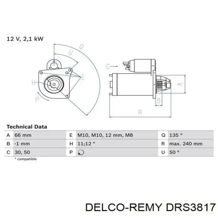 DRS3817 Delco Remy Стартер автомобиля