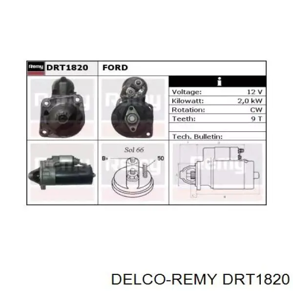 DRT1820 Delco Remy стартер