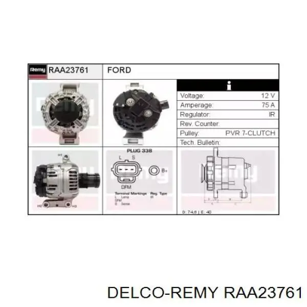 RAA23761 Delco Remy gerador