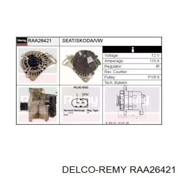 RAA26421 Delco Remy gerador