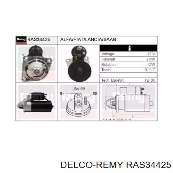 RAS34425 Delco Remy стартер