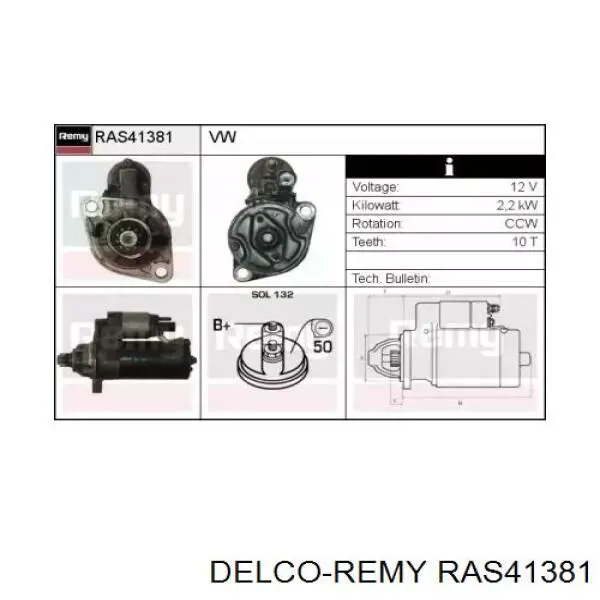 Стартер RAS41381 Delco Remy