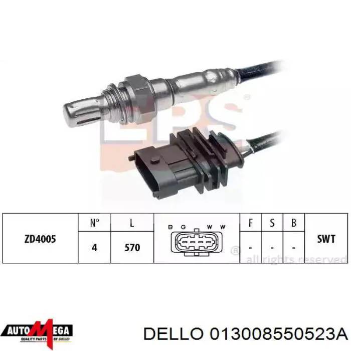 Датчик кислорода до катализатора 013008550523A Dello/Automega