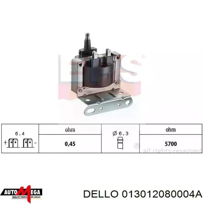 Купить 013012080004A Dello/Automega Катушка зажигания