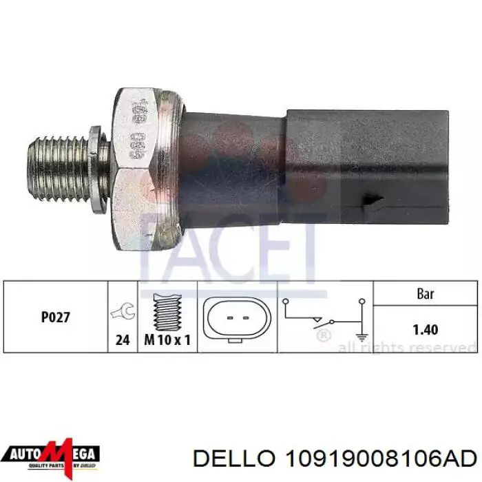 Датчик давления масла 10919008106AD Dello/Automega