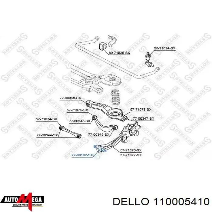 Передний сайлентблок заднего продольного рычага Dello/Automega 110005410