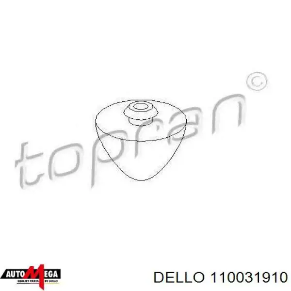 Almohadilla de tope, suspensión, eje delantero, arriba 110031910 Dello/Automega