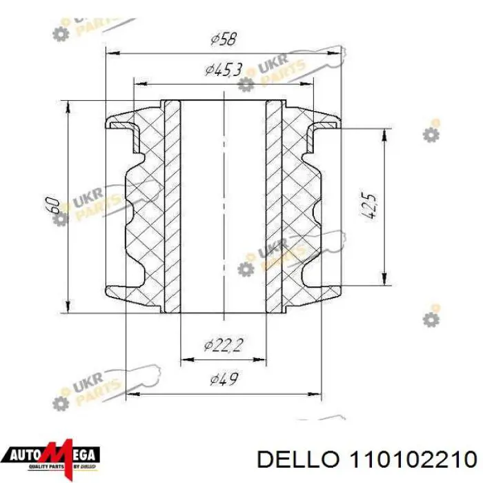 110102210 Dello/Automega сайлентблок переднего верхнего рычага