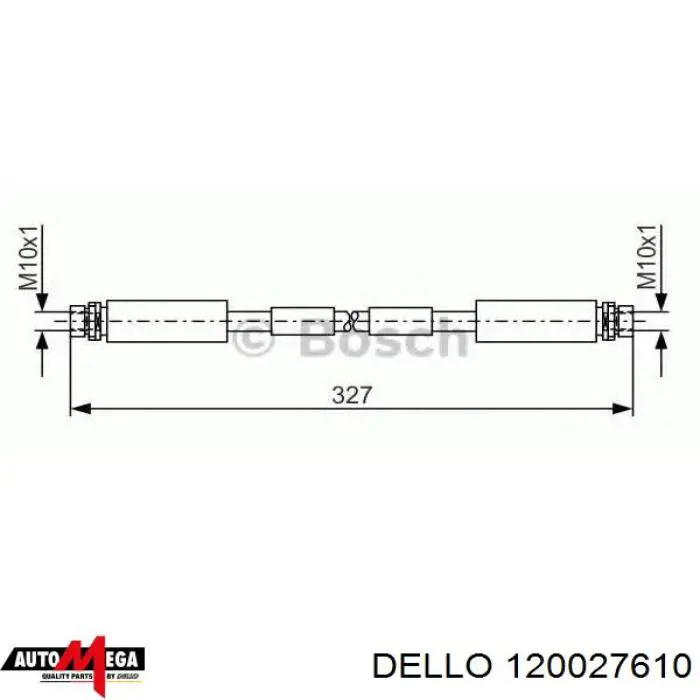 Шланг тормозной передний 120027610 Dello/Automega