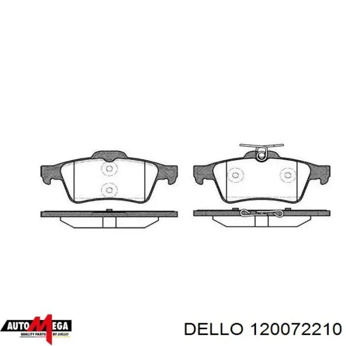 Задние тормозные колодки 120072210 Dello/Automega