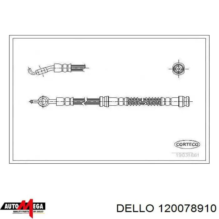 Шланг тормозной передний 120078910 Dello/Automega