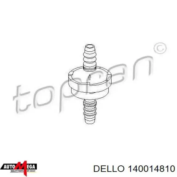 Клапан обратный пневматический 140014810 Dello/Automega