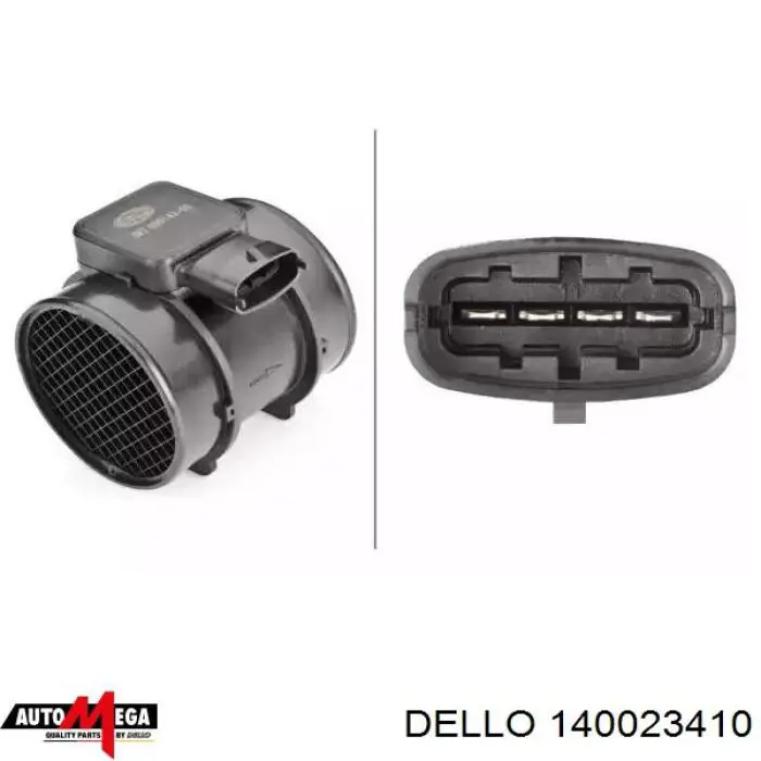 140023410 Dello/Automega sensor de fluxo (consumo de ar, medidor de consumo M.A.F. - (Mass Airflow))