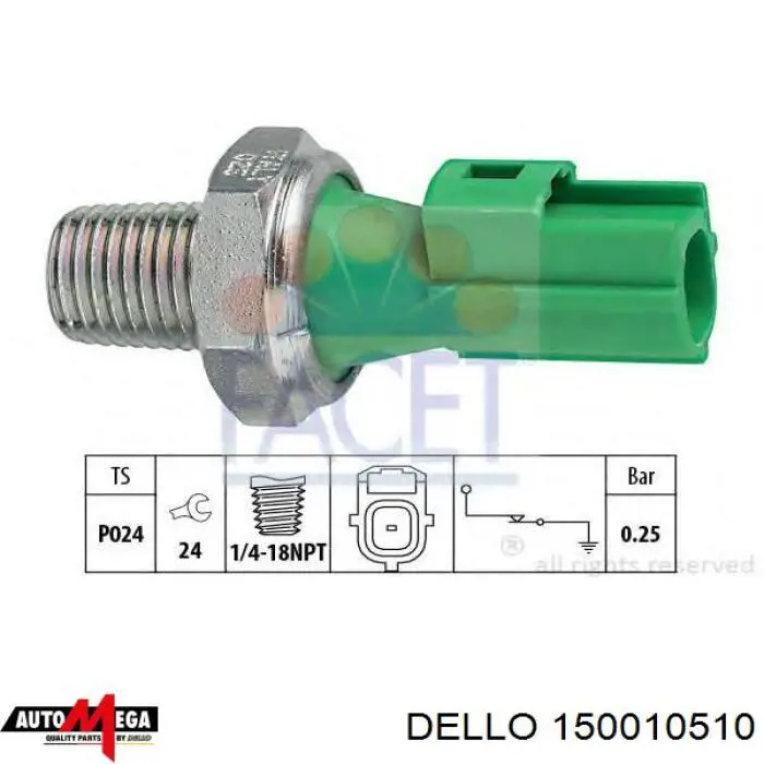 Манометри (показник тиску масла) 150010510 Dello/Automega