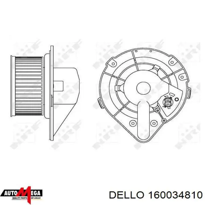 Вентилятор печки 160034810 Dello/Automega