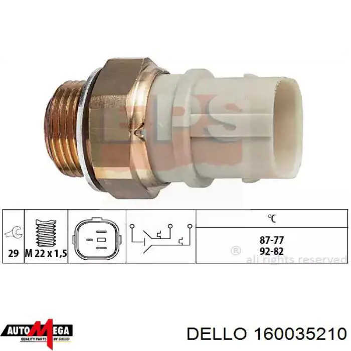 Датчик температуры радиатора Dello/Automega 160035210 цена, от 10.50 USD