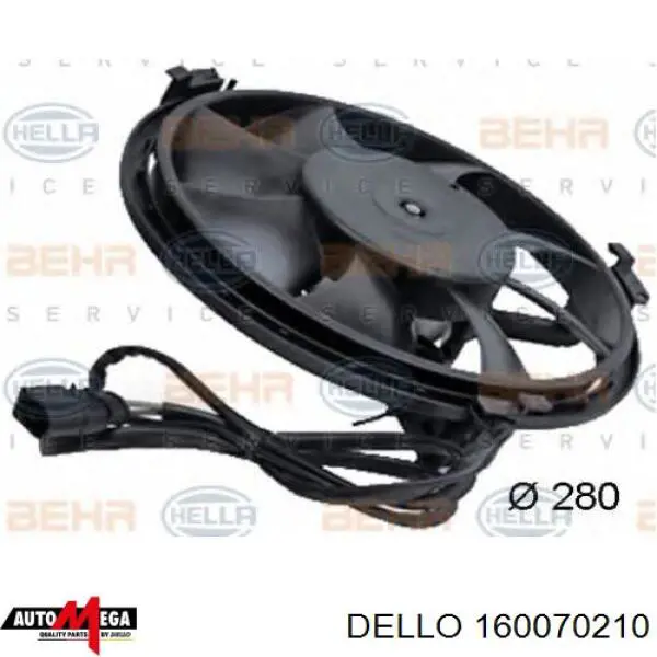 160070210 Dello/Automega электровентилятор охлаждения в сборе (мотор+крыльчатка)