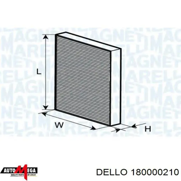 Фильтр салона 180000210 Dello/Automega